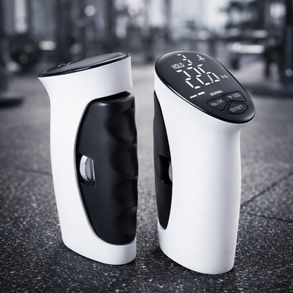 Digital Hand Grip Strength Trainer with LCD Display featuring LED display and handheld design for tracking grip strength.